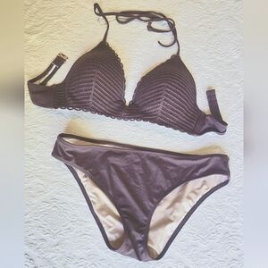 Purple Crochet Bikini Set - Shade And Shore 34B Top Med. Bottom